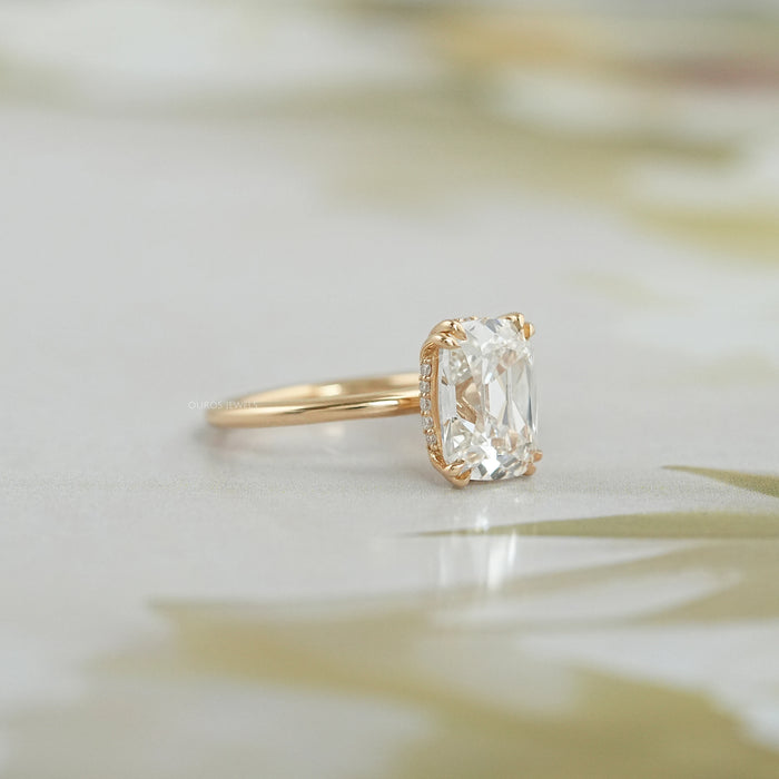 Old Mine Cushion Lab Diamond Solitaire Ring