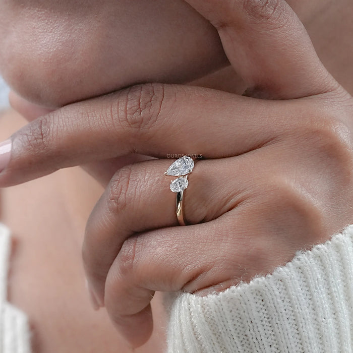 Oval And Pear Lab Diamond Toi Et Moi Ring