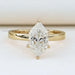 front view of dutch marquise cut diamond hidden halo engagement ring with prong setting
