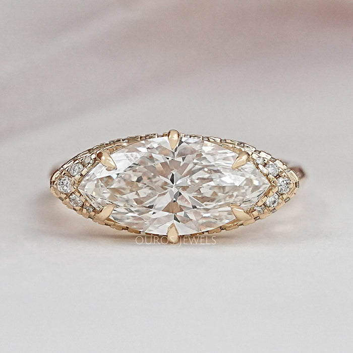 Sechs Zinken Marquise Schliff Ost West Diamant ring