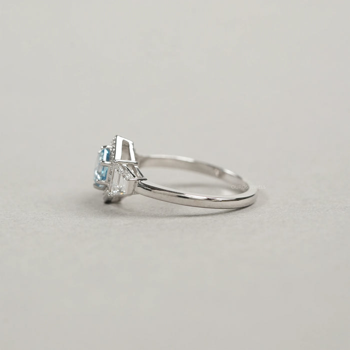 Side View of 3 Stone Diamond Engagement Ring 