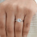 igi certified cushion cut diamond solitaire engagement ring in finger
