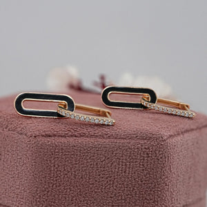 Round Cut Lab Diamond Double Hoop Link Earrings