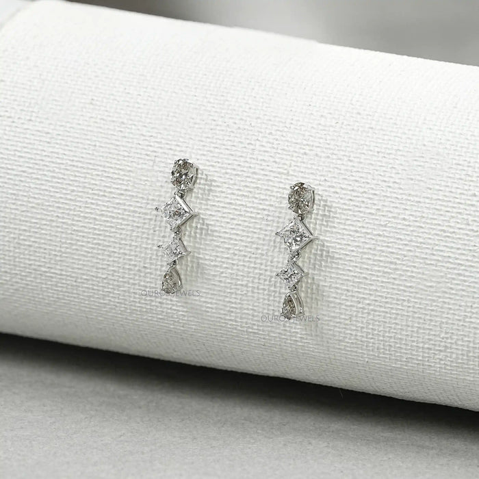 Multi Shape Lab Diamond Drop Earrings