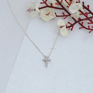 Round Cut Lab Grown Diamond Cross Pendant