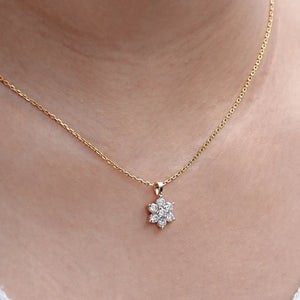 Floral Shape Round Lab Diamond Pendant