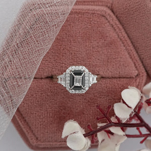 Three Stone Emerald Cut Lab Diamond Ring