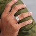 emerald diamond solitaire ring for men white gold