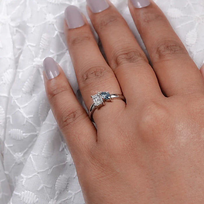 Two Stone Emerald Toi Et Moi Ring