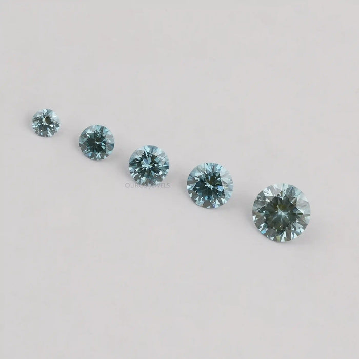 fancy blue round cut lab crreated diamonds