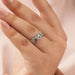 [A Women wearing Colored Lab Diamond Wedding Ring]-[Ouros Jewels]