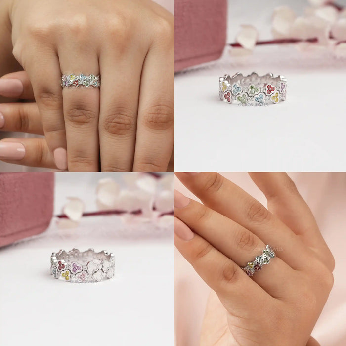 [Collage of Fancy Colored Diamond Wedding Band]-[Ouros Jewels]