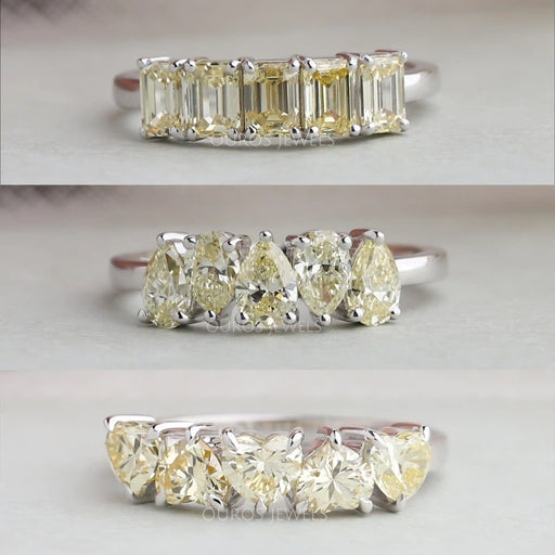 Five Stone Yellow Diamond Wedding Ring