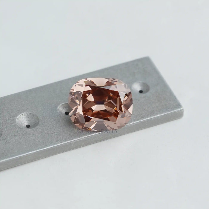 [Pinkish Brown Cushion Diamond]-[Ouros Jewels]