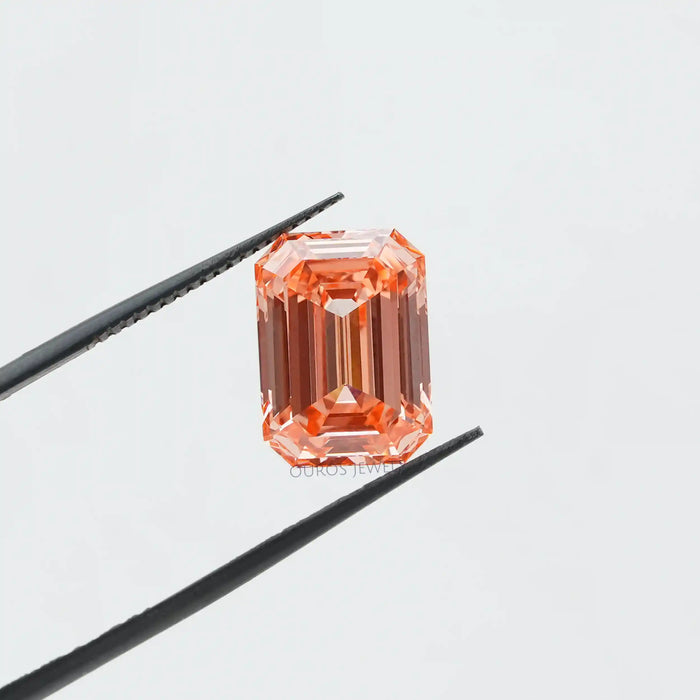 [Pink Emerald Cut Lab grown Diamond]-[Ouros Jewels]