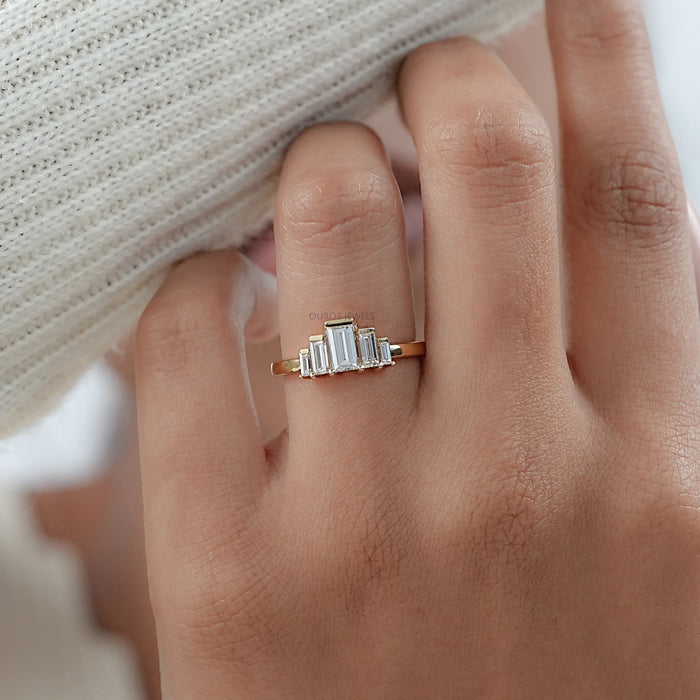 Baguette Schliff Labor Diamant Trauring