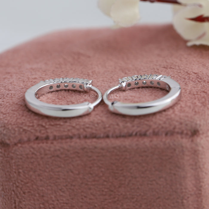 Round Lab Grown Diamond Hoop Earring