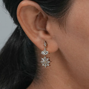 Floral  Kite Diamond  Dangle  Earring