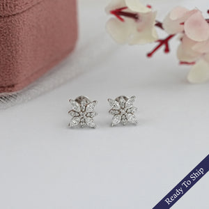 Flower Cluster Stud Earrings