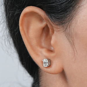 Old Mine Cushion Lab Diamond Stud - IGI Certified