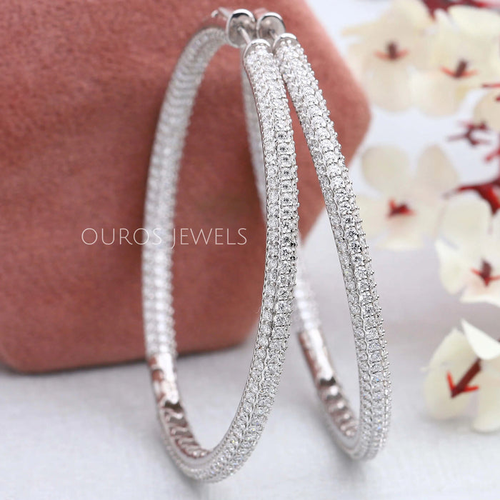 Micro Pave Runde Diamant Ohrringe
