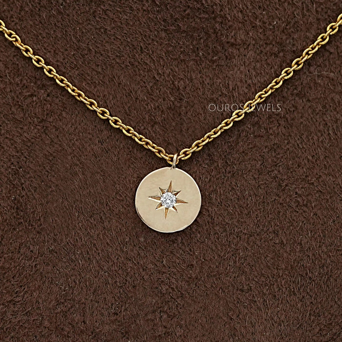 Star Round Cut Lab Grown Diamond Pendant