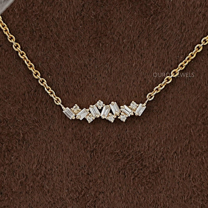 Baguette And Round Lab Diamond Pendant