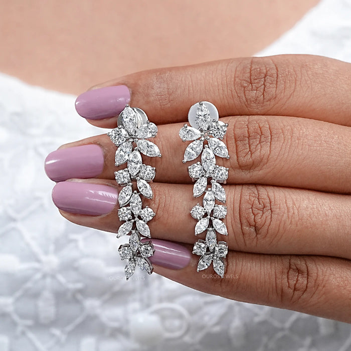 Multi-Shape Lab Grown Diamond  Dangle Earrings