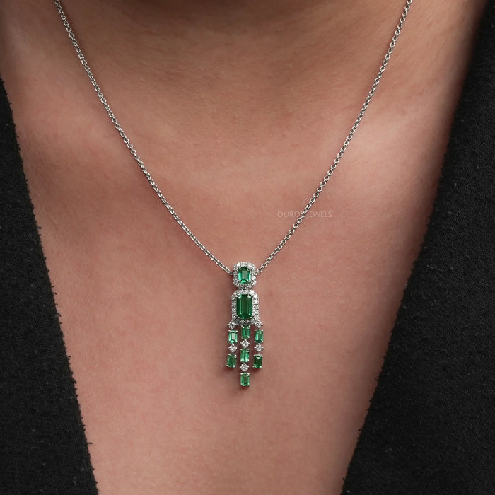 Emerald Gemstone Chandelier pendant