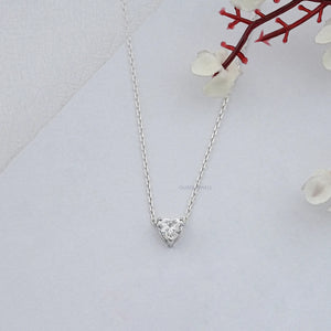 Heart Cut Lab Grown Diamond  Solitaire Pendant