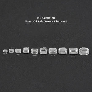 IGI-zertifizierter, im Labor gezüchteter Diamant im Smaragdschliff