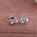 back view of trinity tiny round diamond push flat back stud earrings white gold