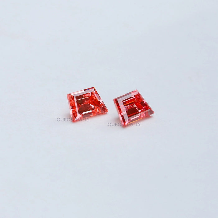 Rosa Trapezförmig Schliff Labor Diamant Paar