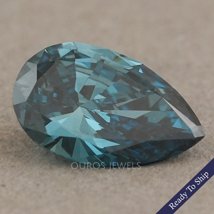 2.31 Carat Blue Pear Cut Lab Grown Diamond