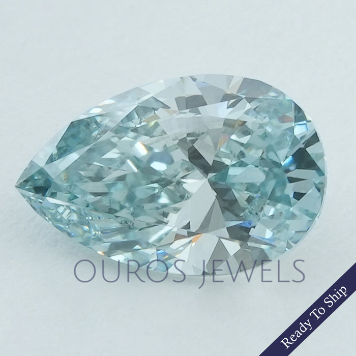 1,07 Karat Hell Birnen Blauer Labor Diamant