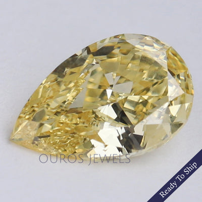 Gelber Labor Diamant im Birnenschliff