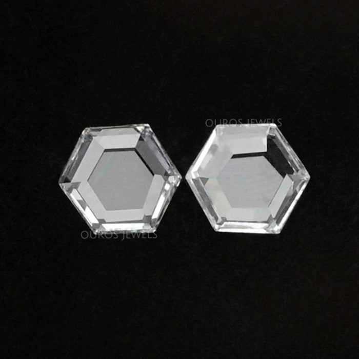 Rose Cut Hexagon Shape Lab Grown Diamond Pair