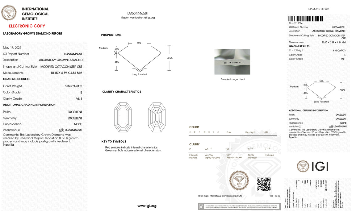 Altschliff Smaragdform Labor Diamant