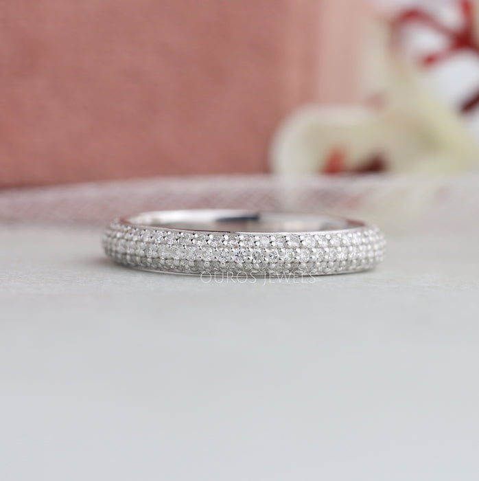 Round Pave Set  Diamond Ring