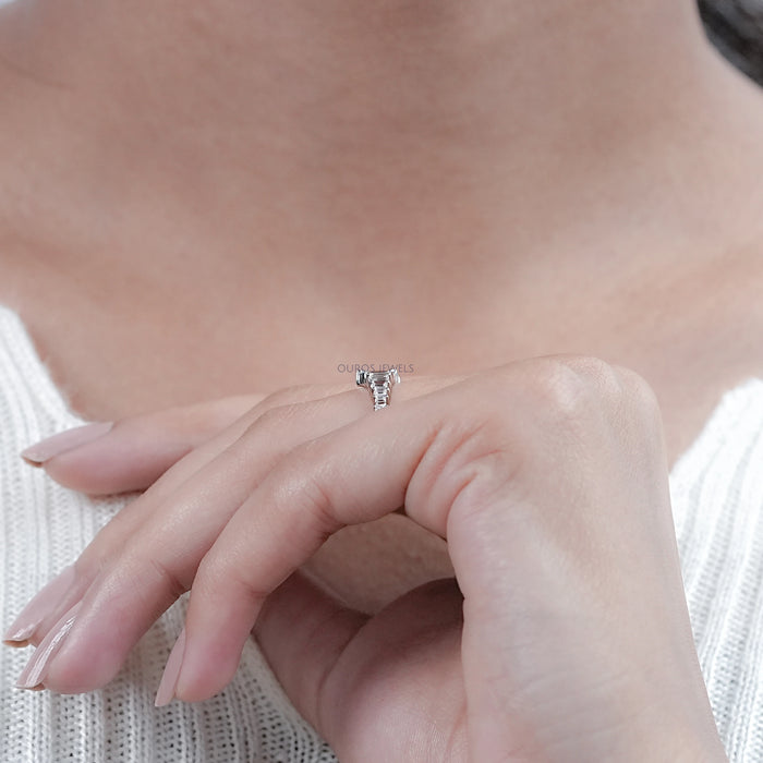 Baguette schliff Diamant Ehering