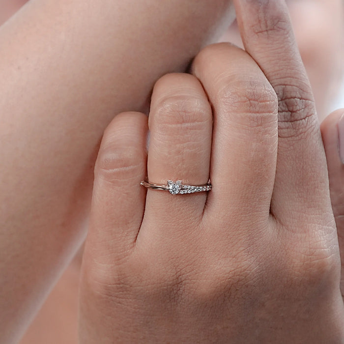 Round Lab Diamond Cat Face Engagement Ring