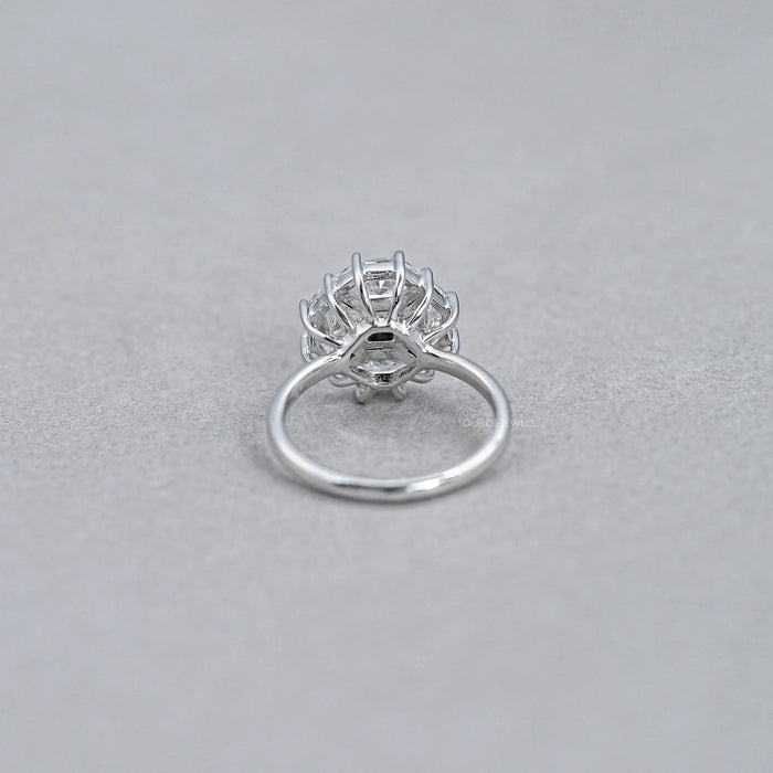 Princess Cut Lab Diamond  Halo Dutch  Marquise Ring