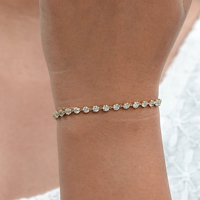 OEC Rundschliff Labor Diamant Armband mit Schwarzer Beschichtung