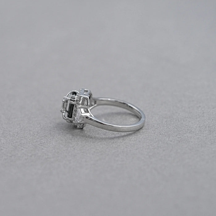 Three Stone Emerald Cut Lab Diamond Ring
