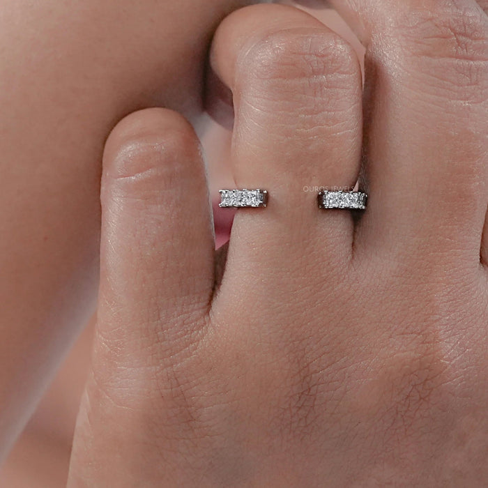 Open Cuff Princess Lab Diamond Eternity Band