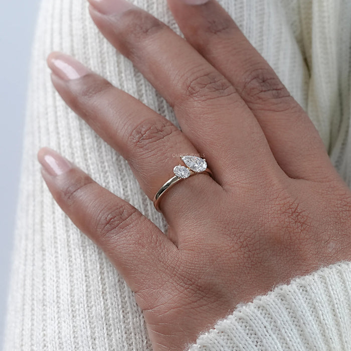 Oval And Pear Lab Diamond Toi Et Moi Ring