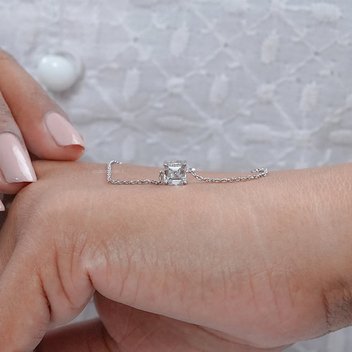 Brilliant Asscher Cut Diamond Solitaire Bracelet