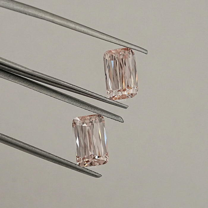Light Pink Criss Cut Diamond Matching Pair