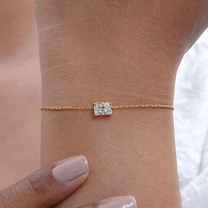 Radiant Cut Lab Diamond Solitaire Chain Bracelet