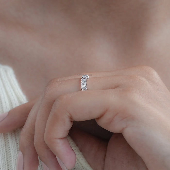Criss Cut Eternity Wedding Band -East West Set